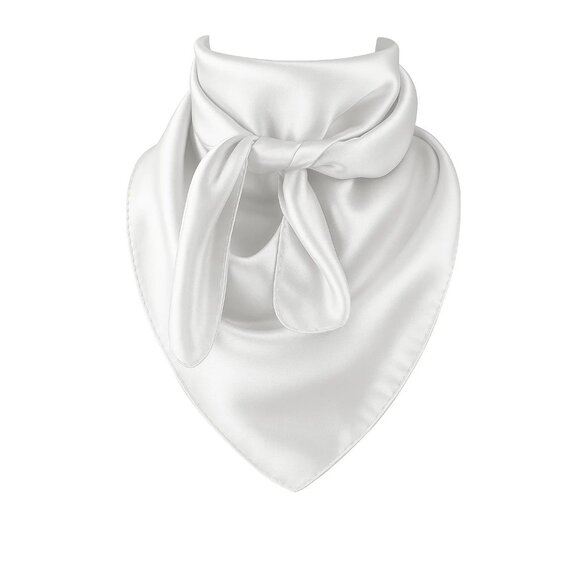 White Wild Rag Large Scarf 23x23" Western Accessory Cowgirl or Cowboy - Picture 1 of 5